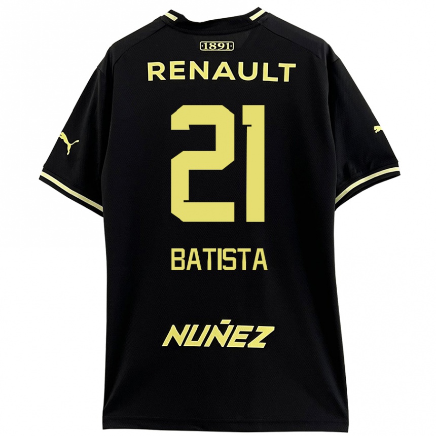 Niño Fútbol Camiseta Facundo Batista #21 Negro Amarillo 2ª Equipación 2024/25 México