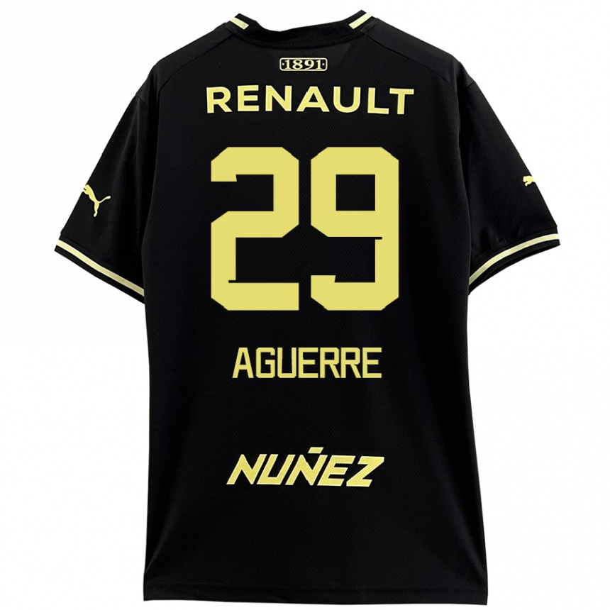 Niño Fútbol Camiseta Washington Aguerre #29 Negro Amarillo 2ª Equipación 2024/25 México