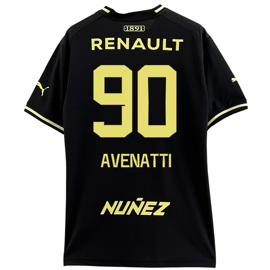 Niño Fútbol Camiseta Felipe Avenatti #90 Negro Amarillo 2ª Equipación 2024/25 México