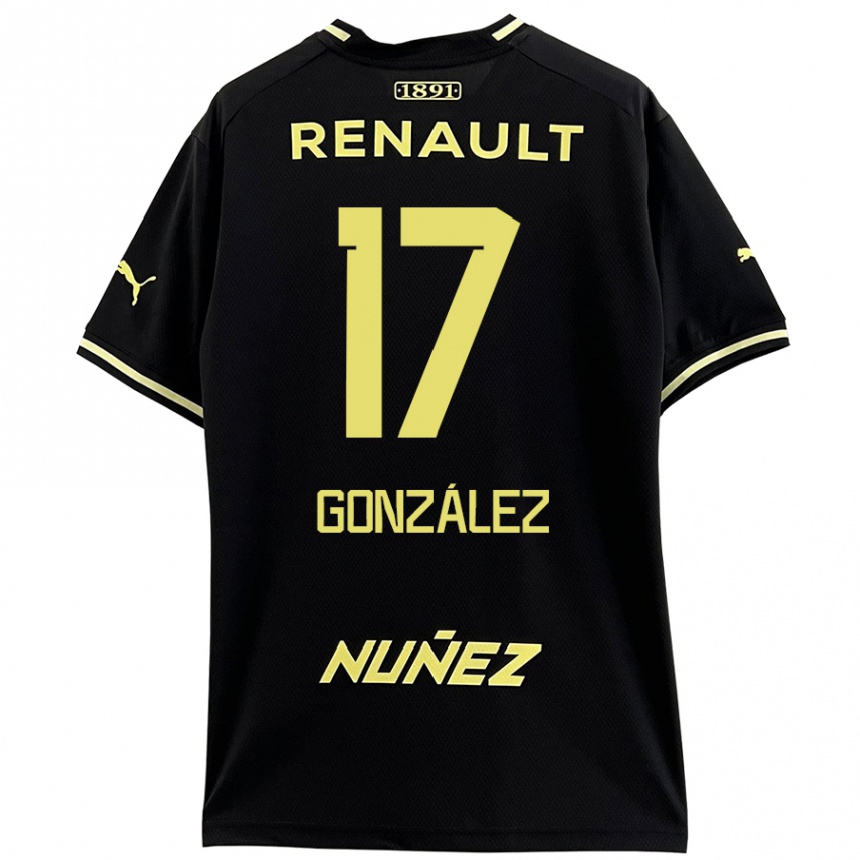 Niño Fútbol Camiseta Luciano González #17 Negro Amarillo 2ª Equipación 2024/25 México