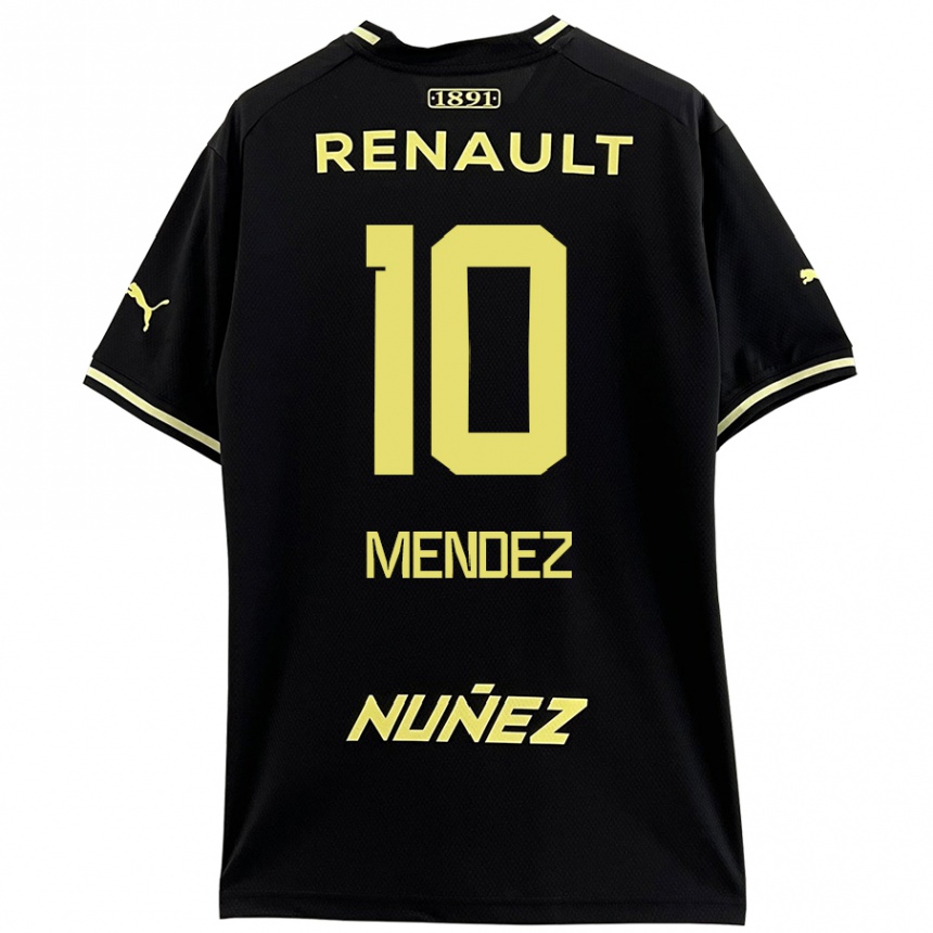 Niño Fútbol Camiseta Kevin Méndez #10 Negro Amarillo 2ª Equipación 2024/25 México