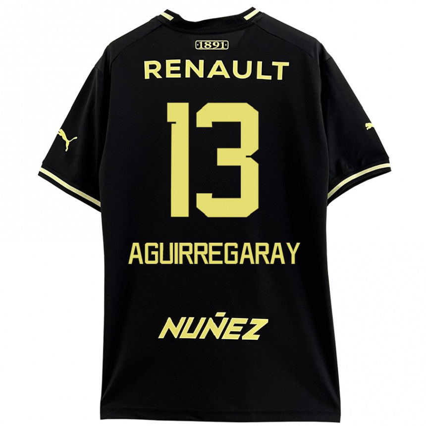 Niño Fútbol Camiseta Matías Aguirregaray #13 Negro Amarillo 2ª Equipación 2024/25 México