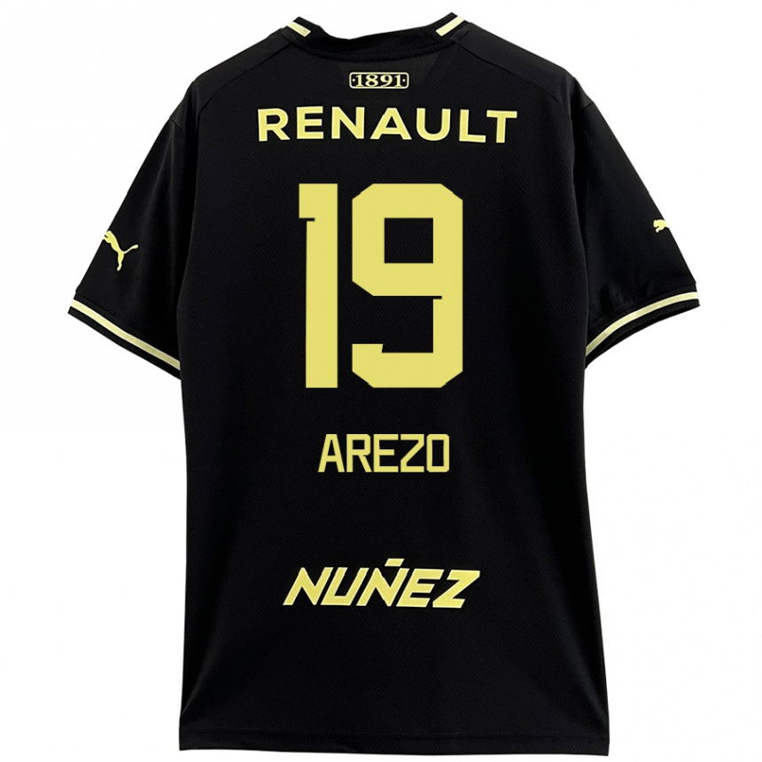 Niño Fútbol Camiseta Matías Arezo #19 Negro Amarillo 2ª Equipación 2024/25 México