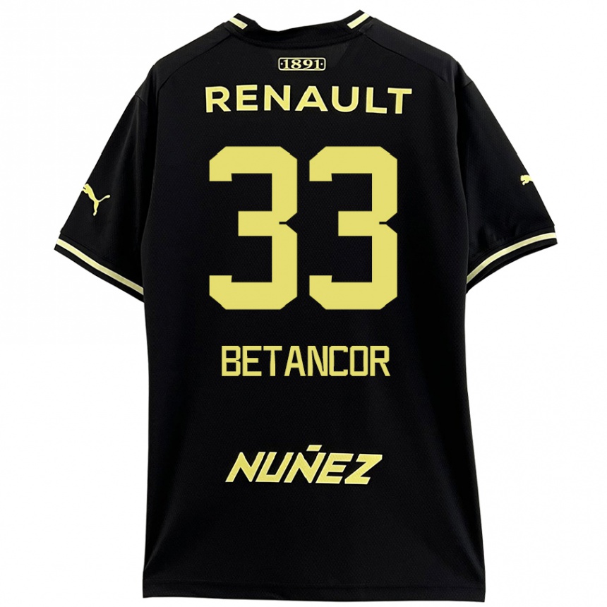 Niño Fútbol Camiseta Bruno Betancor #33 Negro Amarillo 2ª Equipación 2024/25 México