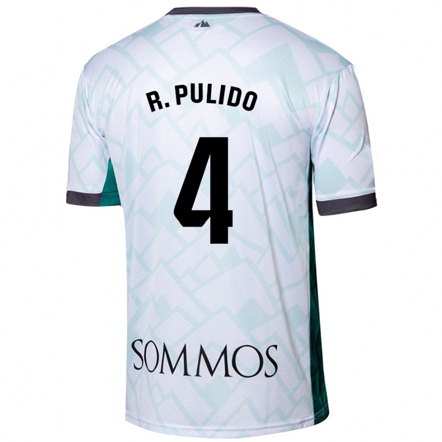 Niño Fútbol Camiseta Rubén Pulido #4 Blanco Verde 2ª Equipación 2024/25 México