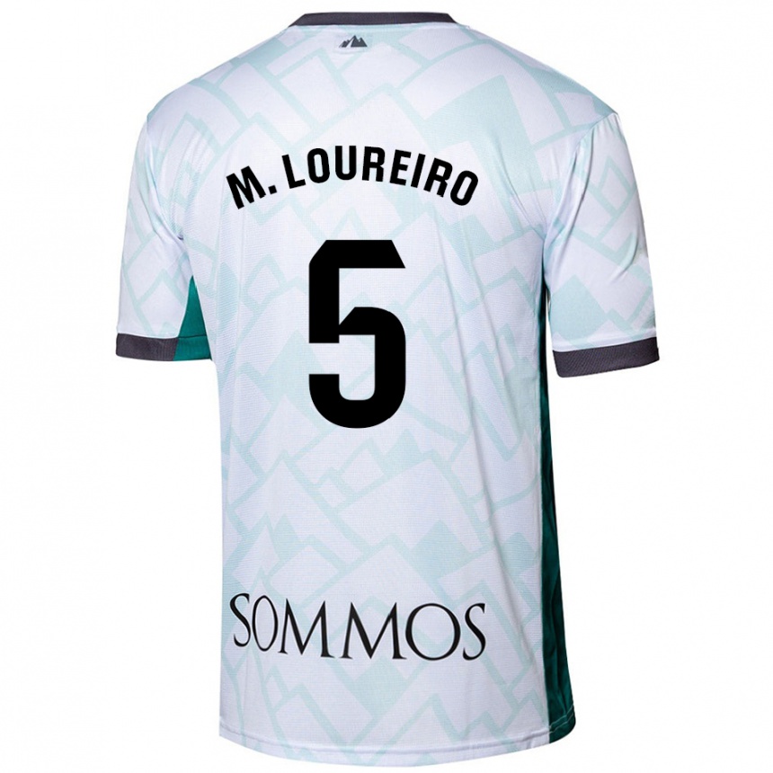 Niño Fútbol Camiseta Miguel Loureiro #5 Blanco Verde 2ª Equipación 2024/25 México