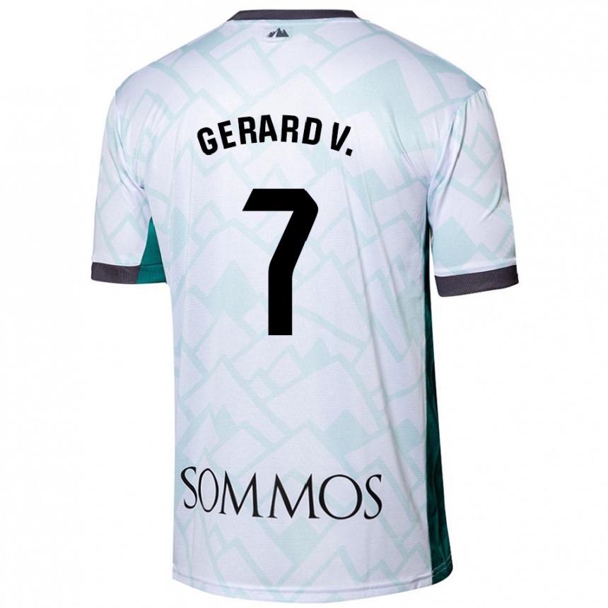 Niño Fútbol Camiseta Gerard Valentín #7 Blanco Verde 2ª Equipación 2024/25 México