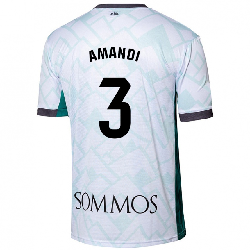 Niño Fútbol Camiseta Iván Amandi #3 Blanco Verde 2ª Equipación 2024/25 México