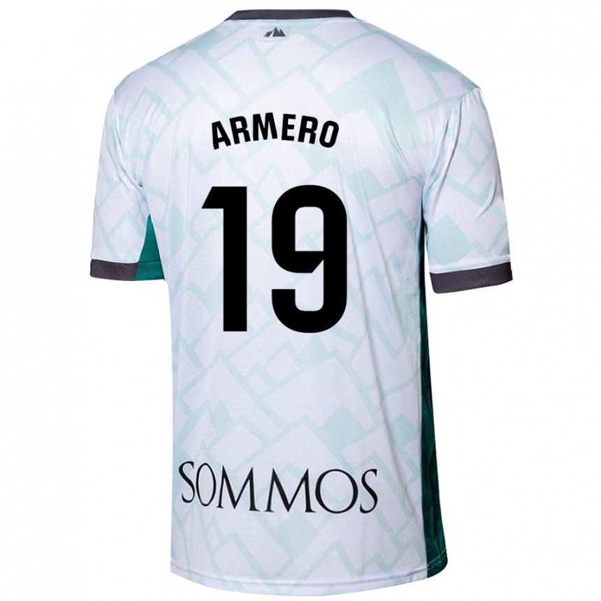 Niño Fútbol Camiseta Sergi Armero #19 Blanco Verde 2ª Equipación 2024/25 México