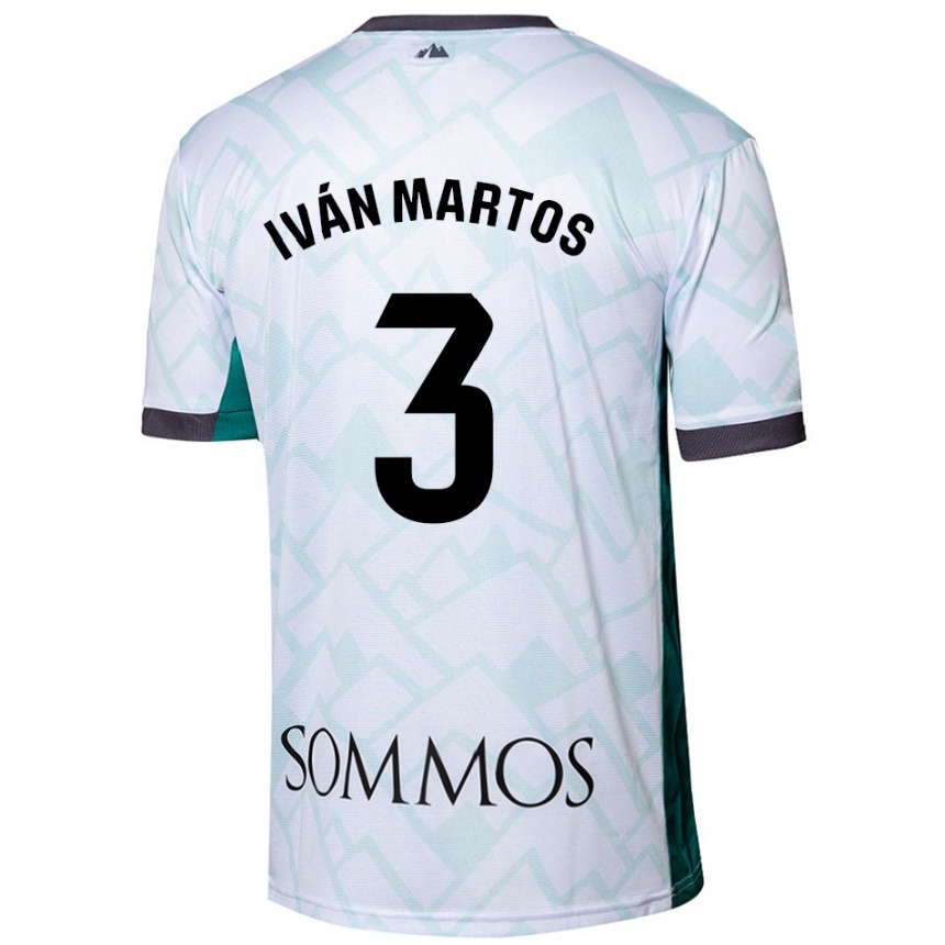 Niño Fútbol Camiseta Iván Martos #3 Blanco Verde 2ª Equipación 2024/25 México