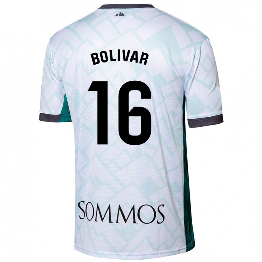 Niño Fútbol Camiseta Jovanny Bolívar #16 Blanco Verde 2ª Equipación 2024/25 México