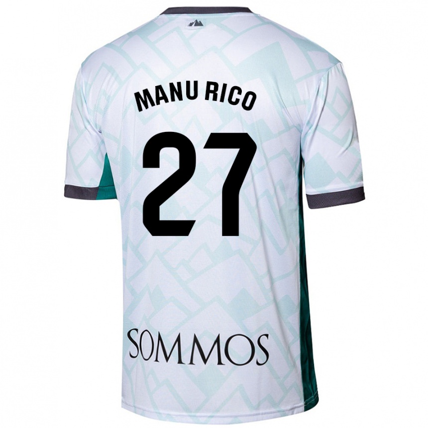 Niño Fútbol Camiseta Manu Rico #27 Blanco Verde 2ª Equipación 2024/25 México