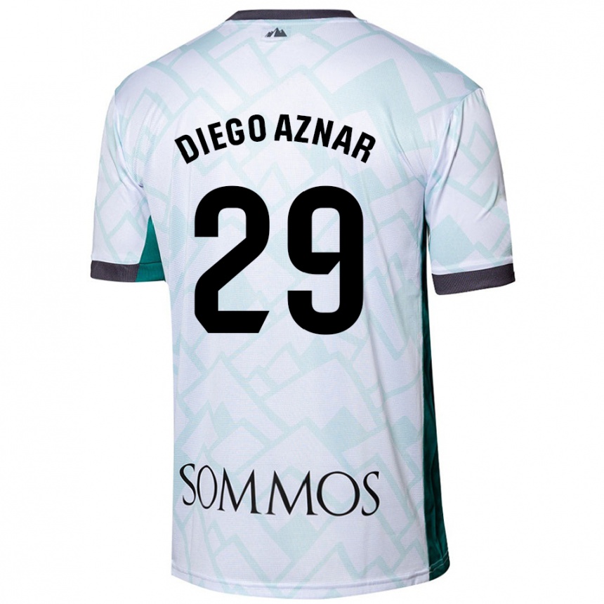 Niño Fútbol Camiseta Diego Aznar #29 Blanco Verde 2ª Equipación 2024/25 México