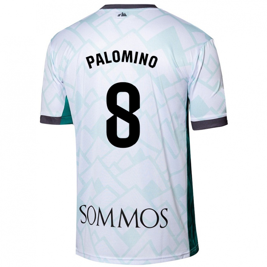 Niño Fútbol Camiseta Laura Palomino #8 Blanco Verde 2ª Equipación 2024/25 México