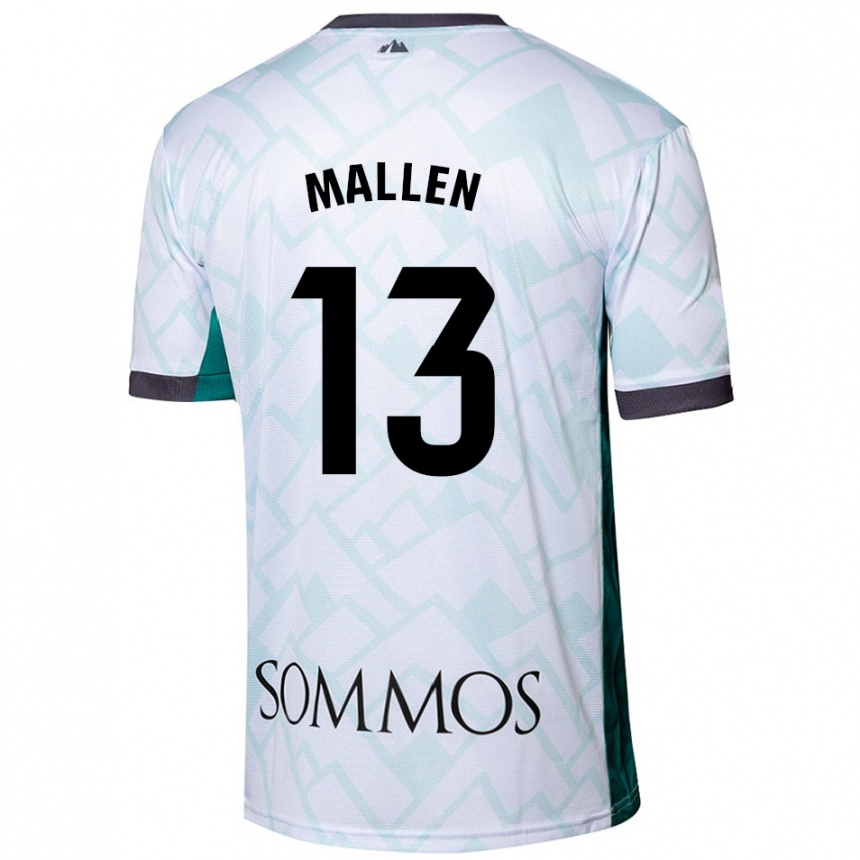 Niño Fútbol Camiseta Lucía Mallén #13 Blanco Verde 2ª Equipación 2024/25 México