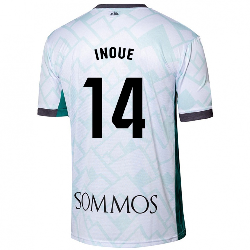 Niño Fútbol Camiseta Moe Inoue #14 Blanco Verde 2ª Equipación 2024/25 México