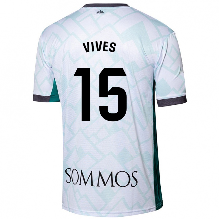 Niño Fútbol Camiseta Helena Vives #15 Blanco Verde 2ª Equipación 2024/25 México