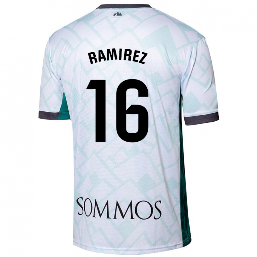 Niño Fútbol Camiseta Vanesa Ramírez #16 Blanco Verde 2ª Equipación 2024/25 México