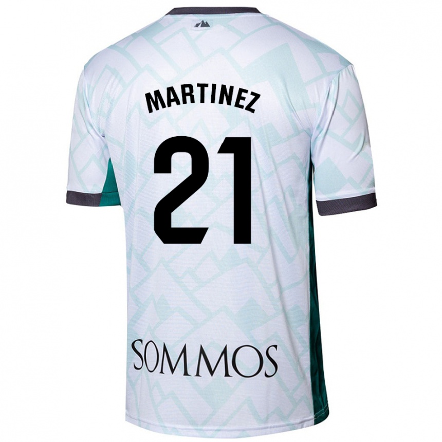 Niño Fútbol Camiseta Alejandra Martínez #21 Blanco Verde 2ª Equipación 2024/25 México