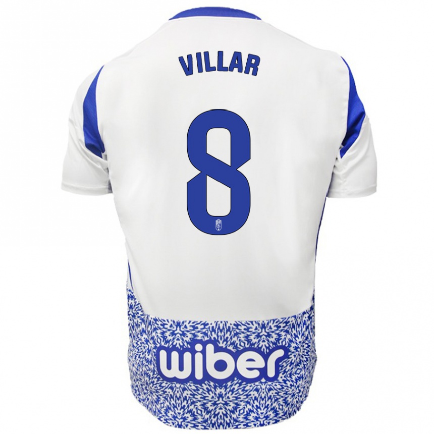 Niño Fútbol Camiseta Gonzalo Villar #8 Blanco Azul 2ª Equipación 2024/25 México