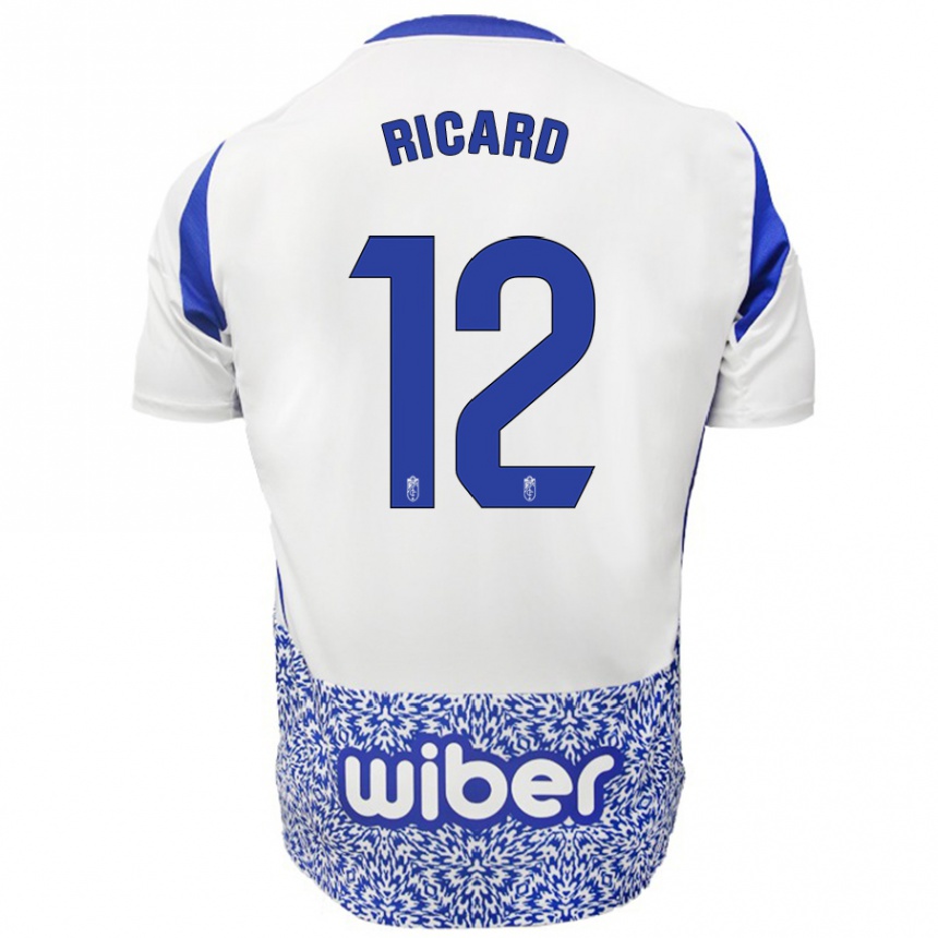 Niño Fútbol Camiseta Ricard Sanchez #12 Blanco Azul 2ª Equipación 2024/25 México