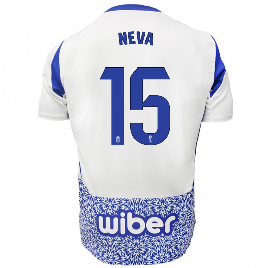 Niño Fútbol Camiseta Carlos Neva #15 Blanco Azul 2ª Equipación 2024/25 México