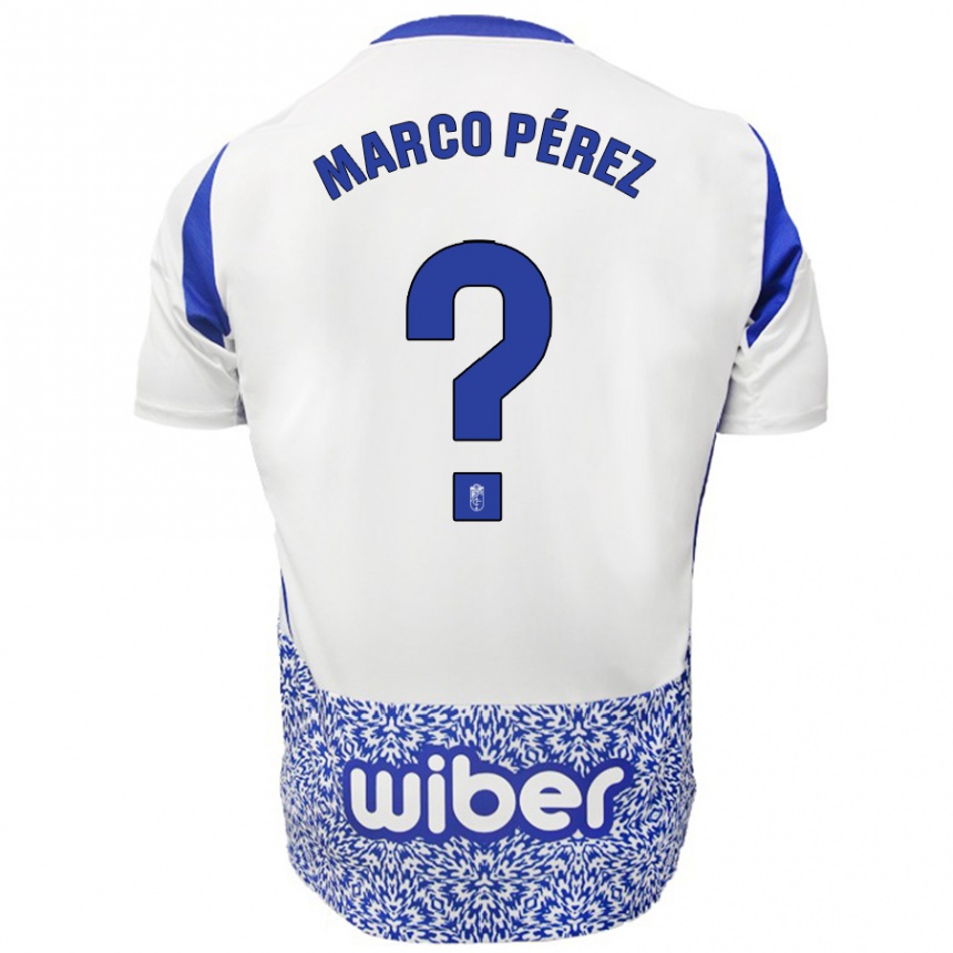 Niño Fútbol Camiseta Marco Pérez #0 Blanco Azul 2ª Equipación 2024/25 México