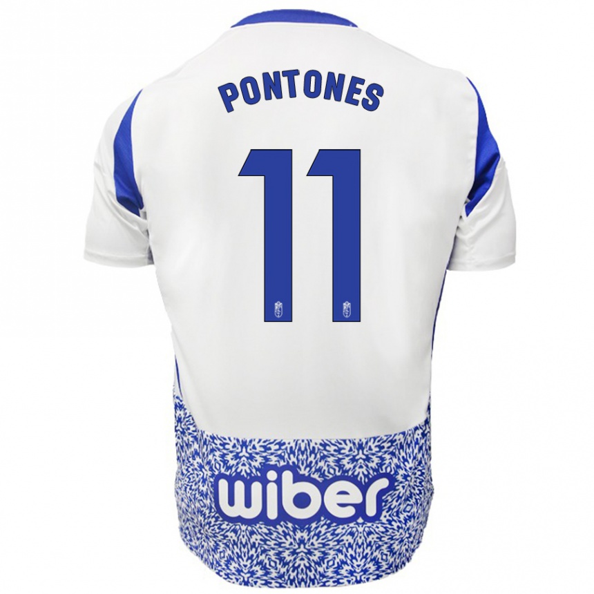 Niño Fútbol Camiseta Juan Carlos Pontones #11 Blanco Azul 2ª Equipación 2024/25 México