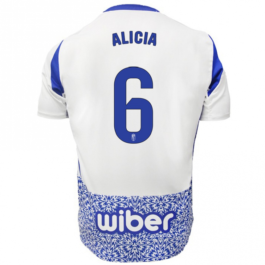 Niño Fútbol Camiseta Alicia #6 Blanco Azul 2ª Equipación 2024/25 México