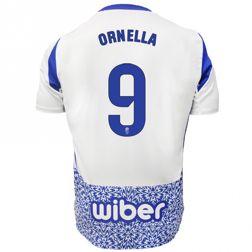 Niño Fútbol Camiseta Ornella María Vignola Cabot #9 Blanco Azul 2ª Equipación 2024/25 México