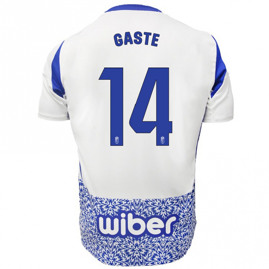 Niño Fútbol Camiseta Gaste #14 Blanco Azul 2ª Equipación 2024/25 México