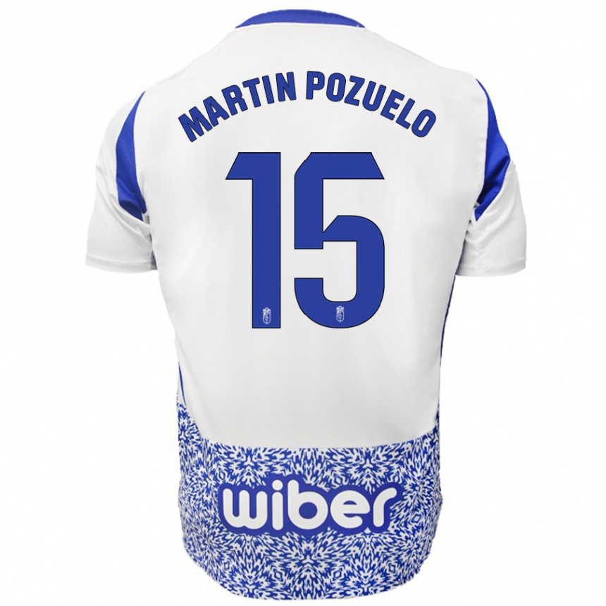 Niño Fútbol Camiseta Esther Martín-Pozuelo #15 Blanco Azul 2ª Equipación 2024/25 México