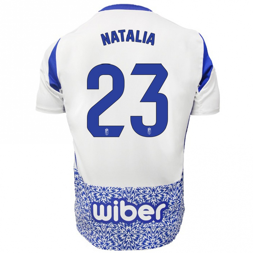 Niño Fútbol Camiseta Natalia #23 Blanco Azul 2ª Equipación 2024/25 México