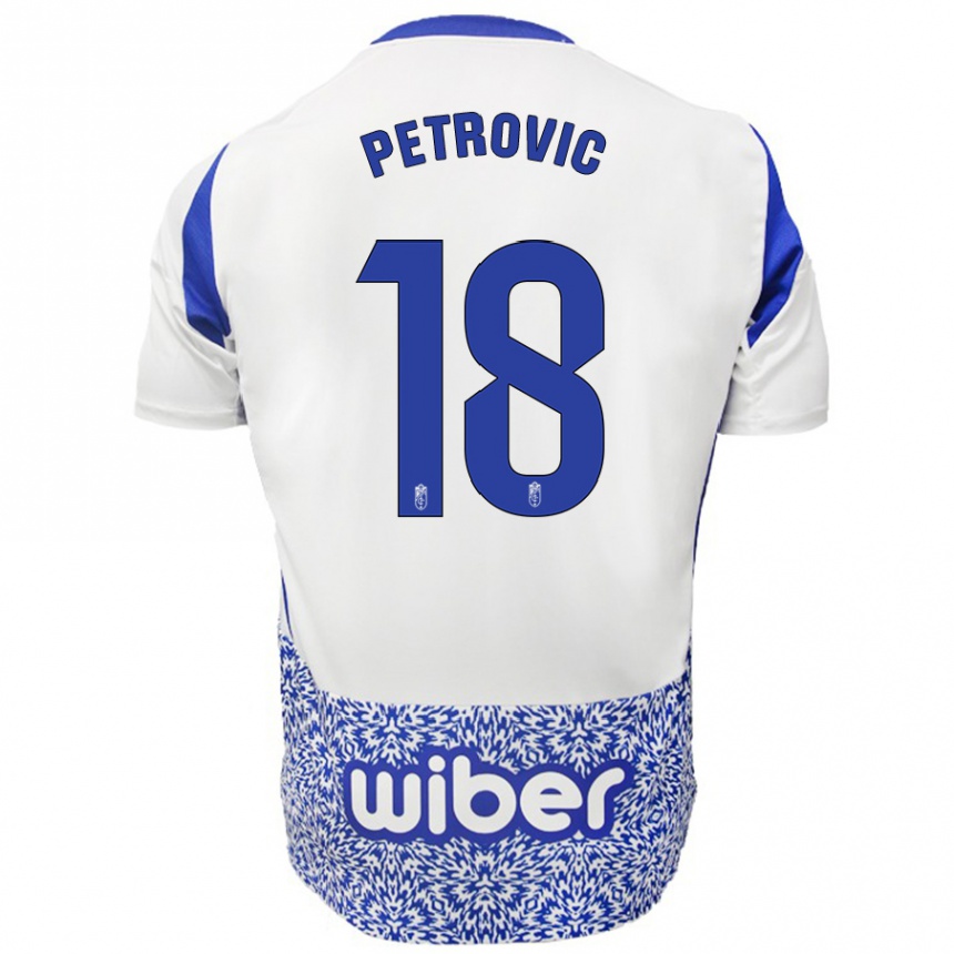 Niño Fútbol Camiseta Njegos Petrovic #18 Blanco Azul 2ª Equipación 2024/25 México