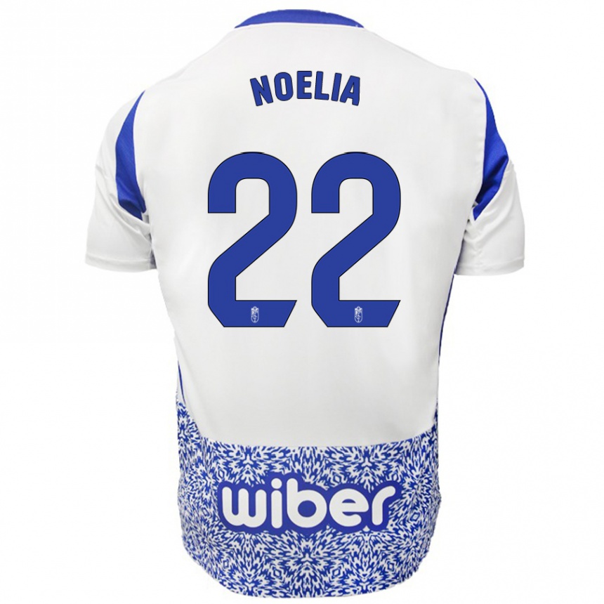 Niño Fútbol Camiseta Noelia Salas Mullens #22 Blanco Azul 2ª Equipación 2024/25 México