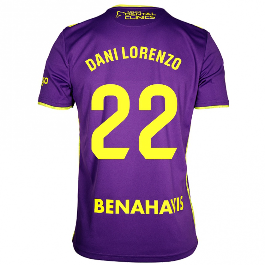 Niño Fútbol Camiseta Dani Lorenzo #22 Púrpura Amarillo 2ª Equipación 2024/25 México