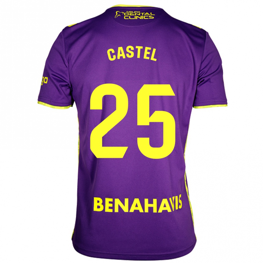 Niño Fútbol Camiseta Sergio Castel #25 Púrpura Amarillo 2ª Equipación 2024/25 México