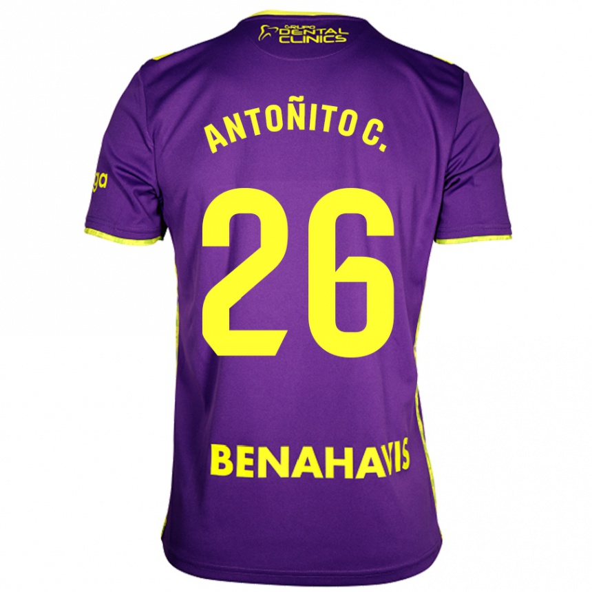 Niño Fútbol Camiseta Antonio Cordero #26 Púrpura Amarillo 2ª Equipación 2024/25 México