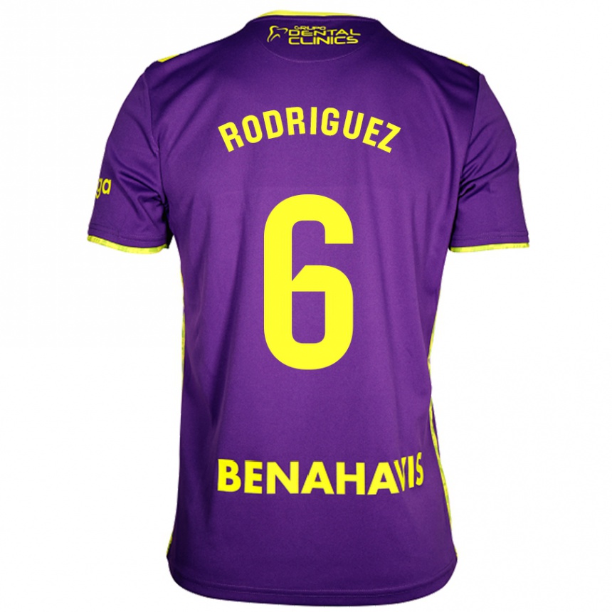 Niño Fútbol Camiseta Rafa Rodríguez #6 Púrpura Amarillo 2ª Equipación 2024/25 México