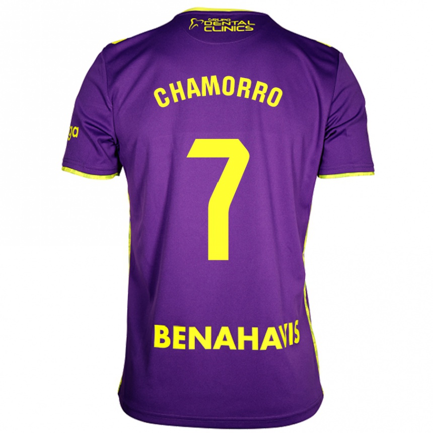 Niño Fútbol Camiseta Alexis Chamorro #7 Púrpura Amarillo 2ª Equipación 2024/25 México