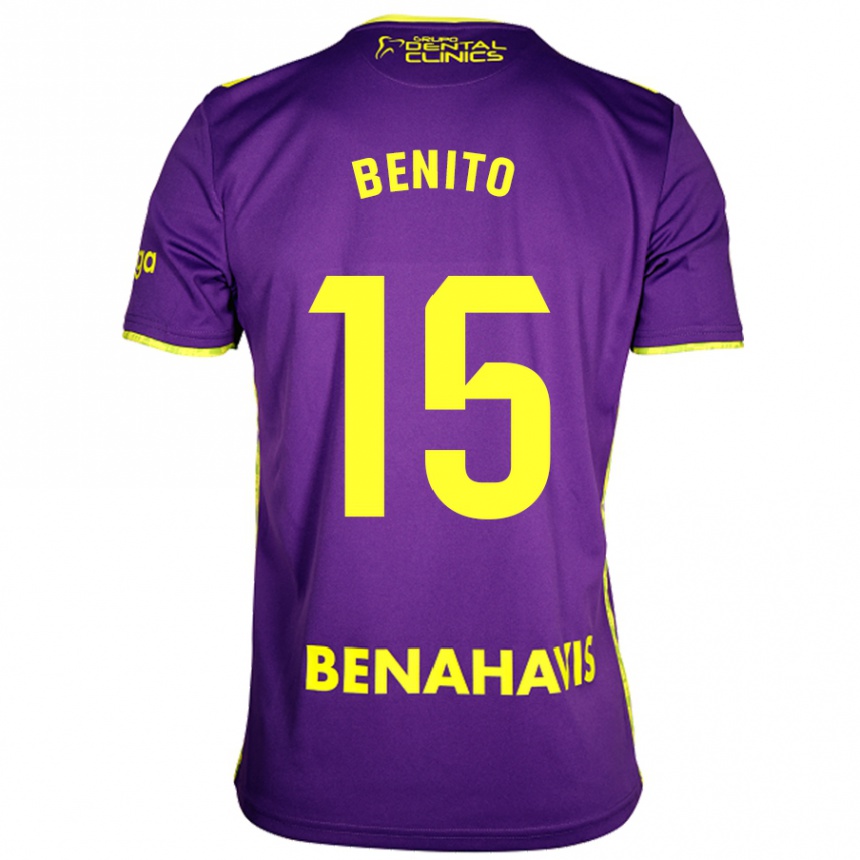 Niño Fútbol Camiseta Iván Benito #15 Púrpura Amarillo 2ª Equipación 2024/25 México