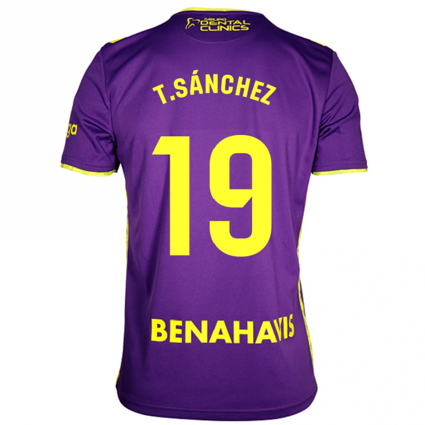 Niño Fútbol Camiseta Toni Sánchez #19 Púrpura Amarillo 2ª Equipación 2024/25 México