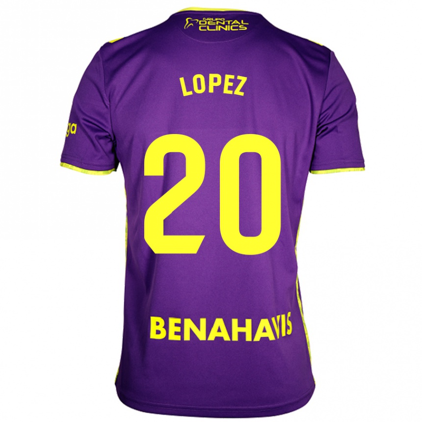 Niño Fútbol Camiseta Adri López #20 Púrpura Amarillo 2ª Equipación 2024/25 México