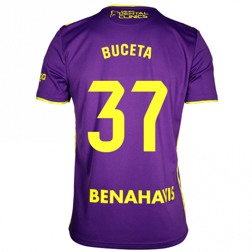 Niño Fútbol Camiseta Ana Buceta #37 Púrpura Amarillo 2ª Equipación 2024/25 México