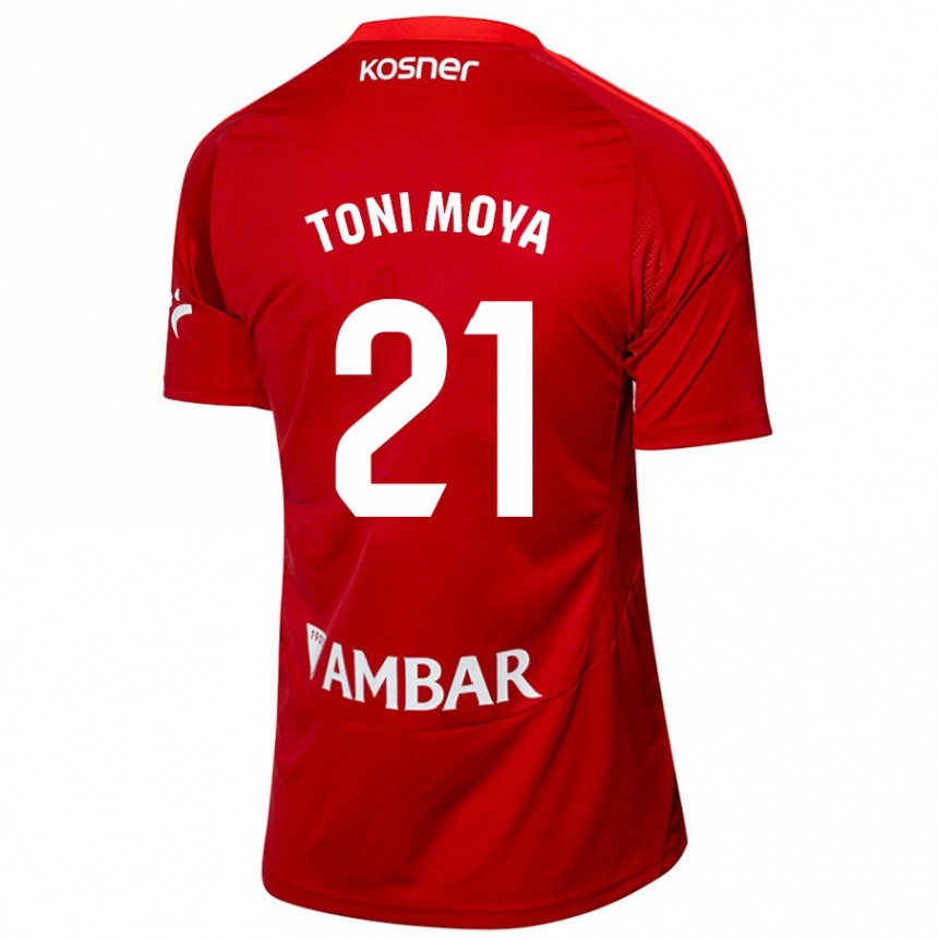 Niño Fútbol Camiseta Toni Moya #21 Blanco Azul 2ª Equipación 2024/25 México