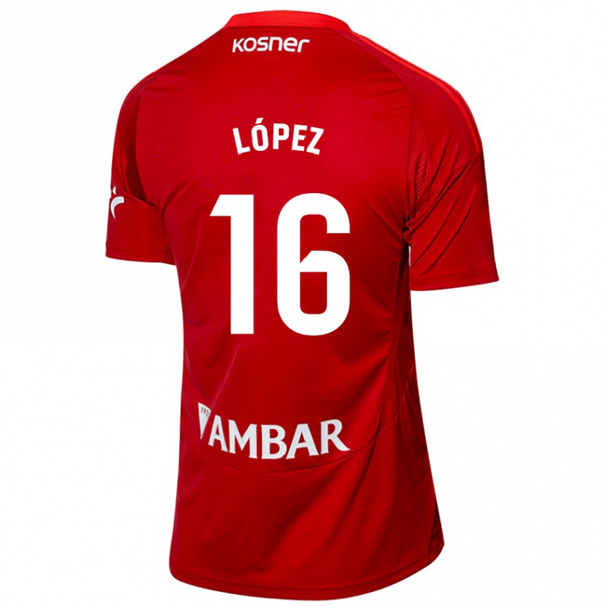 Niño Fútbol Camiseta Juan López #16 Blanco Azul 2ª Equipación 2024/25 México