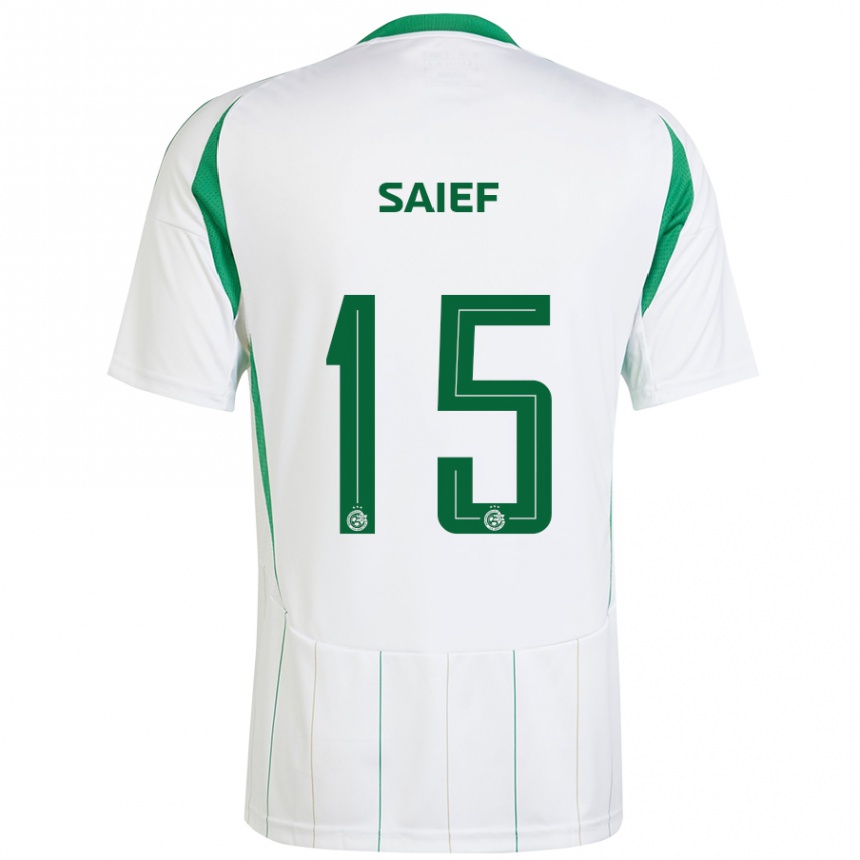 Niño Fútbol Camiseta Kenny Saief #15 Blanco Verde 2ª Equipación 2024/25 México