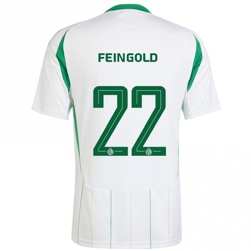 Niño Fútbol Camiseta Ilay Feingold #22 Blanco Verde 2ª Equipación 2024/25 México