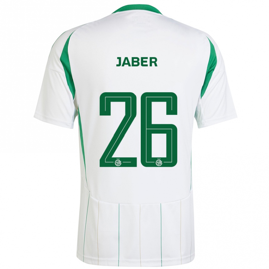 Niño Fútbol Camiseta Mahmoud Jaber #26 Blanco Verde 2ª Equipación 2024/25 México