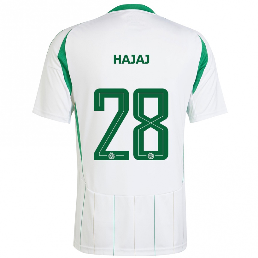 Niño Fútbol Camiseta Ilay Hajaj #28 Blanco Verde 2ª Equipación 2024/25 México